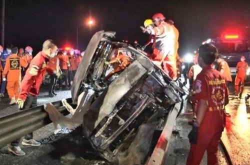 Taylandda dəhşətli hadisə: yol qəzası partlayışa ÇEVRİLİB