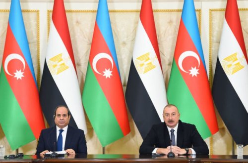 Azərbaycan və Misir prezidentləri mətbuata bəyanatlarla çıxış ediblər - FOTO