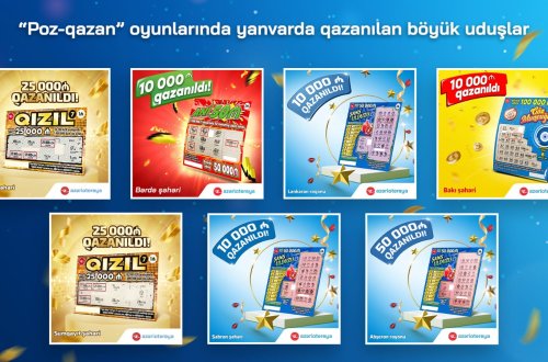 “Poz-Qazan” oyunlarında yanvarda 7 böyük uduş qazanıldı