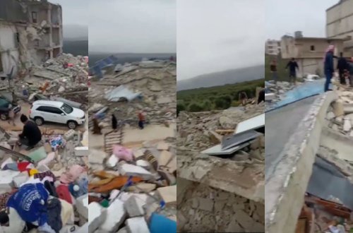 Suriyanın Harem səhəri zəlzələ nəticəsində tamamilə məhv oldu - VİDEO