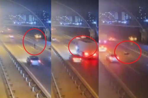 Yük maşınının piyadanı vurma anı - ANBAAN VİDEO