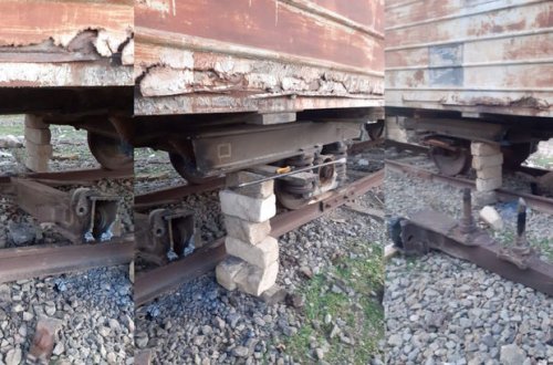 Ələtdə vaqonların təkərləri oğurlanıb - FOTO/VİDEO