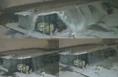 Malatyada zəlzələ anının yeni görüntüləri: Sunami fəlakətini xatırlatdı - VİDEO