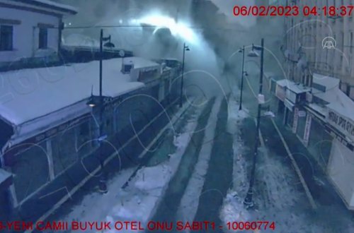 Malatyadakı təhlükəsizlik kamerasından şiddətli zəlzələnin GÖRÜNTÜLƏRİ