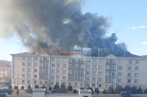 Naxçıvanda güclü yanğın başladı - Video