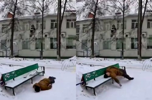 Rusiyada ürəktutmadan həyatını itirən kişinin son dəqiqələri təhlükəsizlik kameralarına düşdü - ANBAAN VİDEO