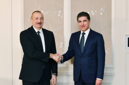 İlham Əliyevin Münhendə İraq Kürdüstan Regional Hökumətinin başçısı ilə görüşü olub - FOTO