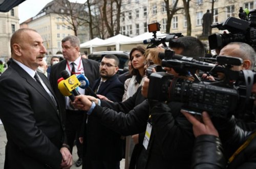 Prezident İlham Əliyev Münhendə televiziya kanallarına müsahibə verib - FOTO/VİDEO