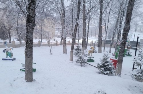 В Шуше выпал обильный снег