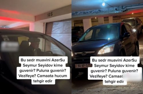 “Azərsu”nun vəzifəli şəxsi ilə qadın arasında söyüş davası - VİDEO
