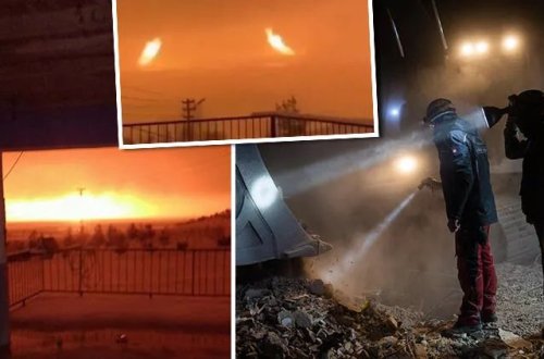 Adıyamanda baş verən zəlzələ zamanı göldən alovlar yüksəlib