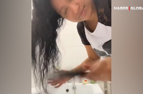 İl yarım sonra ilk dəfə saçını yuyan qadın görüntüsü ilə hər kəsi təəccübləndirdi - VİDEO