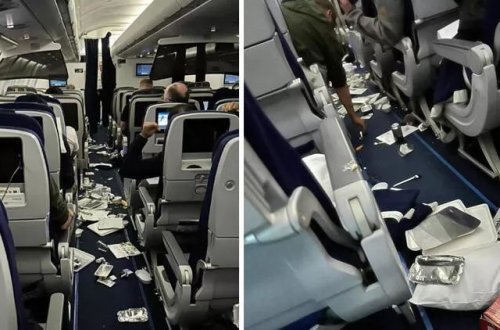 İldırım vuran təyyarə təcili eniş edib: 7 yaralı VAR