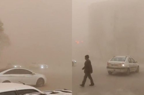 Ərdəbili qum fırtınası bürüdü - VİDEO