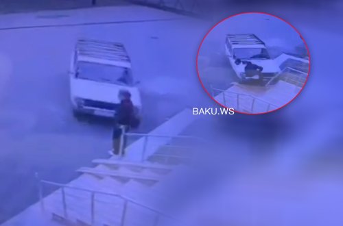 Azərbaycanda maşın gənc qızı belə vurdu - ANBAAN VİDEO