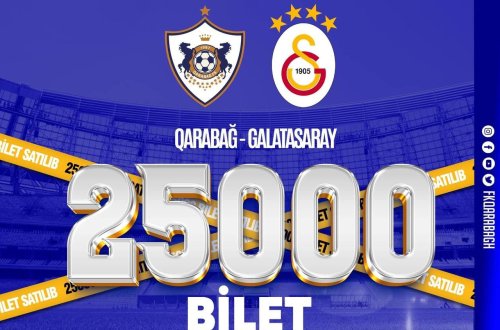 “Qarabağ” – “Qalatasaray” yoldaşlıq matçına  2 saat ərzində 25 min bilet satılıb