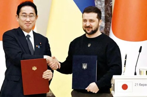 Yaponiyanın baş naziri Kişida Kiyevə səfər edib