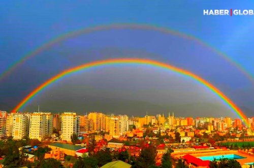 Qoşa göy qurşağı görənləri təəccübləndirdi