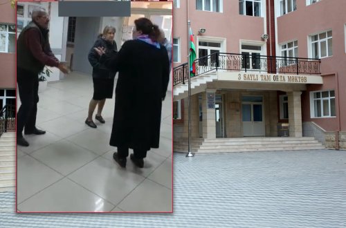 Bakının daha bir məktəbində qalmaqal - Direktor məktəbin qapısını bağlatdırıb... - VİDEO