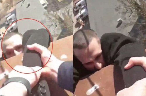 Rusiyalı gəncin intihardan son saniyədə inanılmaz xilası - VİDEO