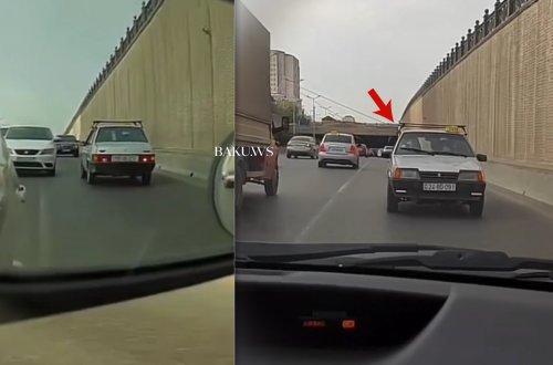 Bakıda daha bir sürücü avtomobili arxa-arxaya sürdü - ANBAAN VİDEO