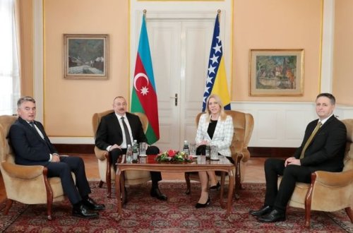 İlham Əliyevin Bosniya və Herseqovinanın Rəyasət Heyətinin sədri ilə görüşü başlayıb - FOTO