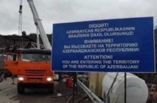 Azərbaycan - Ermənistan sərhədində bu sözlər yazıldı - Foto