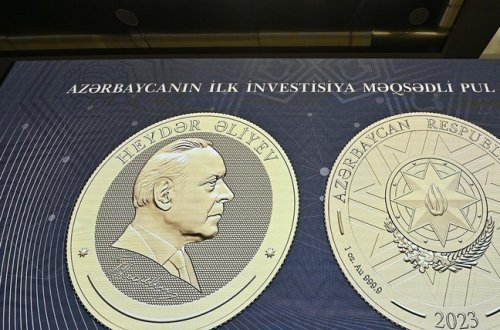 Heydər Əliyevin 100 illik yubileyi ilə bağlı Azərbaycan qızılından hazırlanmış pul nişanlarının satışına başlanılıb