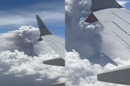 Meksikada vulkan püskürməsinin təyyarədən çəkilən görüntüləri yayıldı - VİDEO