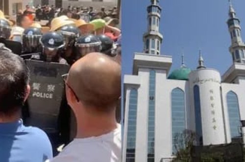 Çində tarixi məscid dağıdılır: Çox sayda etirazçı SAXLANILIB