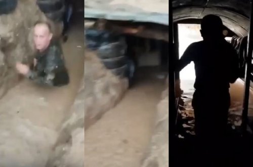 Ermənistan ordusunun acınacaqlı vəziyyəti: Səngərlər sel sularının altında qaldı - VİDEO