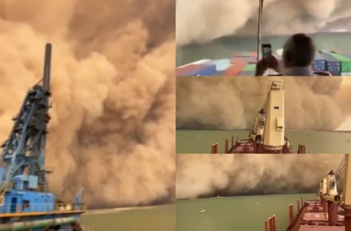 Misirdə qum fırtınasının dəhşətli görüntüləri yayıldı - VİDEO