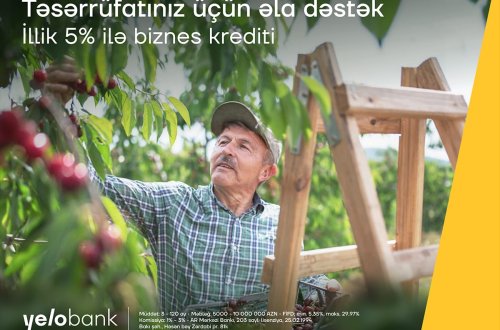 Biznesinizin inkişafı üçün Yelo Bank-dan illik 5%-lə kredit