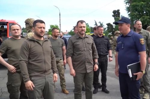 Volodimir Zelenski Xerson vilayətinə səfər edib