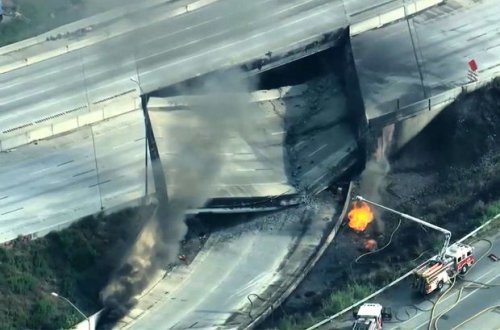 ABŞ-də estakadanın çökdüyü yerdə insan qalıqları tapıldı - FOTO/VİDEO