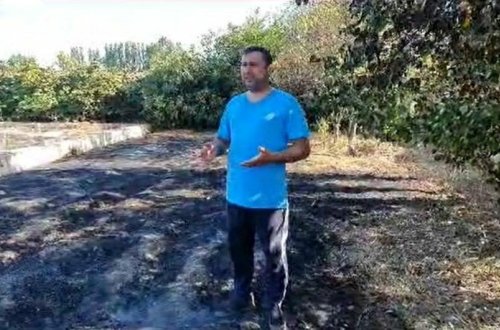 Öz həyətini yandıran kənd sakini saxlanıldı