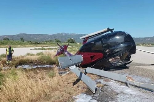 Yunanıstanda Türkiyədən gələn helikopter qəzaya uğrayıb