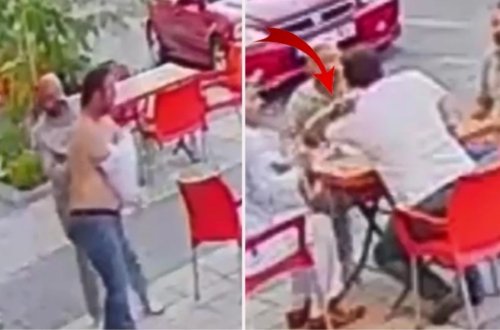 Kafedə dostları ilə çay içdiyi yerdə kürəyindən güllələndi - Anbaan VİDEO - FOTO