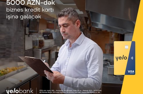 Təcili xərclər üçün Yelo mikro biznes kredit kartı!