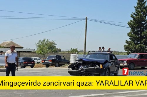 Mingəçevirdə zəncirvari qəza: YARALILAR VAR (VİDEO)