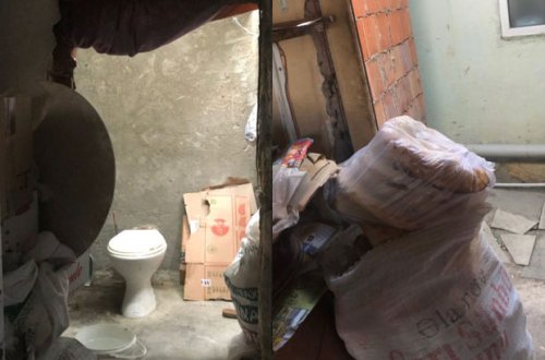 Bakıda unitazın yanında çörək bişirirlər - FOTO