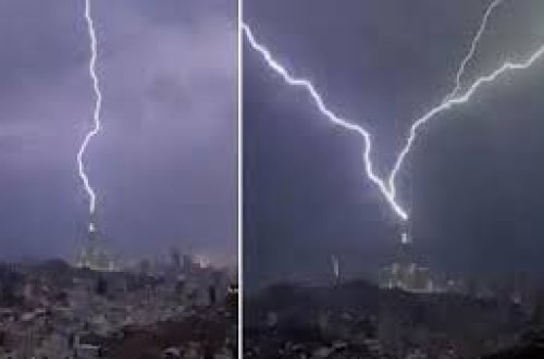 Dünyanın ən hündür göydələnindən birinə güclü ildırım düşdü