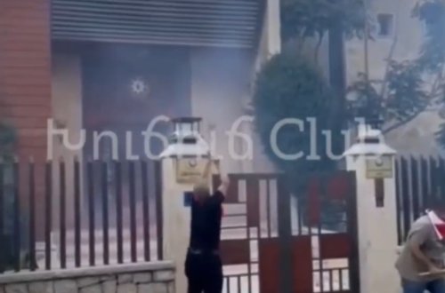 Ermənilərin Livandakı səfirliyimizə hücumunun VİDEOSU