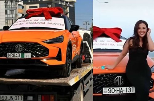Bakıda xanımına lüks avtomobil alan bu məşhur imiş (FOTOLAR)