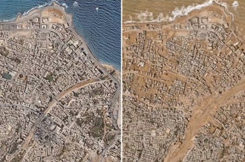 Liviyada selin yaratdığı böyük dağıntının PEYK GÖRÜNTÜSÜ