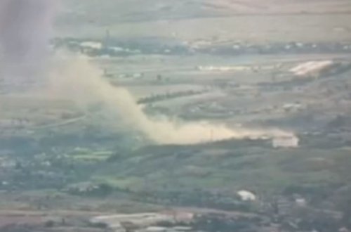 Xankəndi-Xocalı yolunda Ermənistan ordusunun yanacaq-sürtgü materialları anbarı məhv edildi - VİDEO