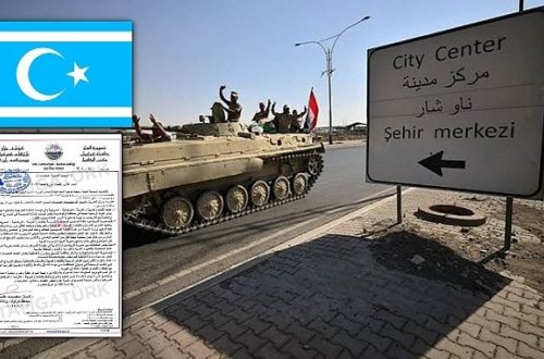 Kərkük küçələrində türkcə lövhələr asıldı