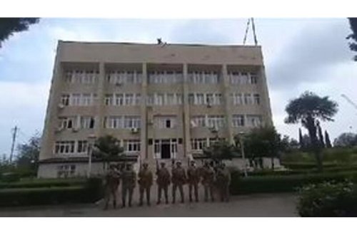 Bayrağımız Ağdərə şəhərində dalğalanır - VİDEO