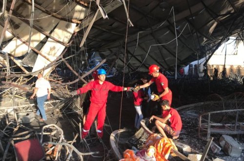 İraqda yanğında yaralanan 20 nəfər müalicə üçün Türkiyəyə gətirilib