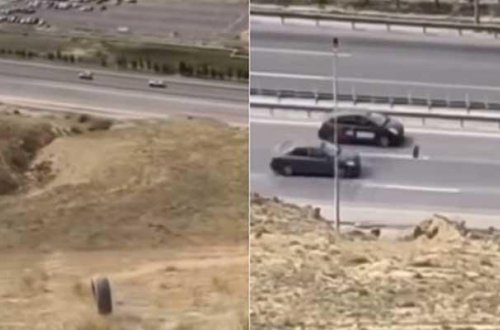 “Ölüm oyunu” adı ilə yola təkər atan şəxslər saxlanıldı